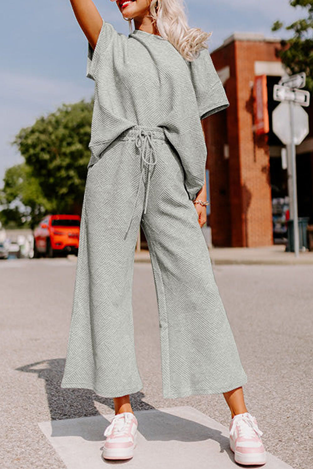 Textured Pants Fall Set FB