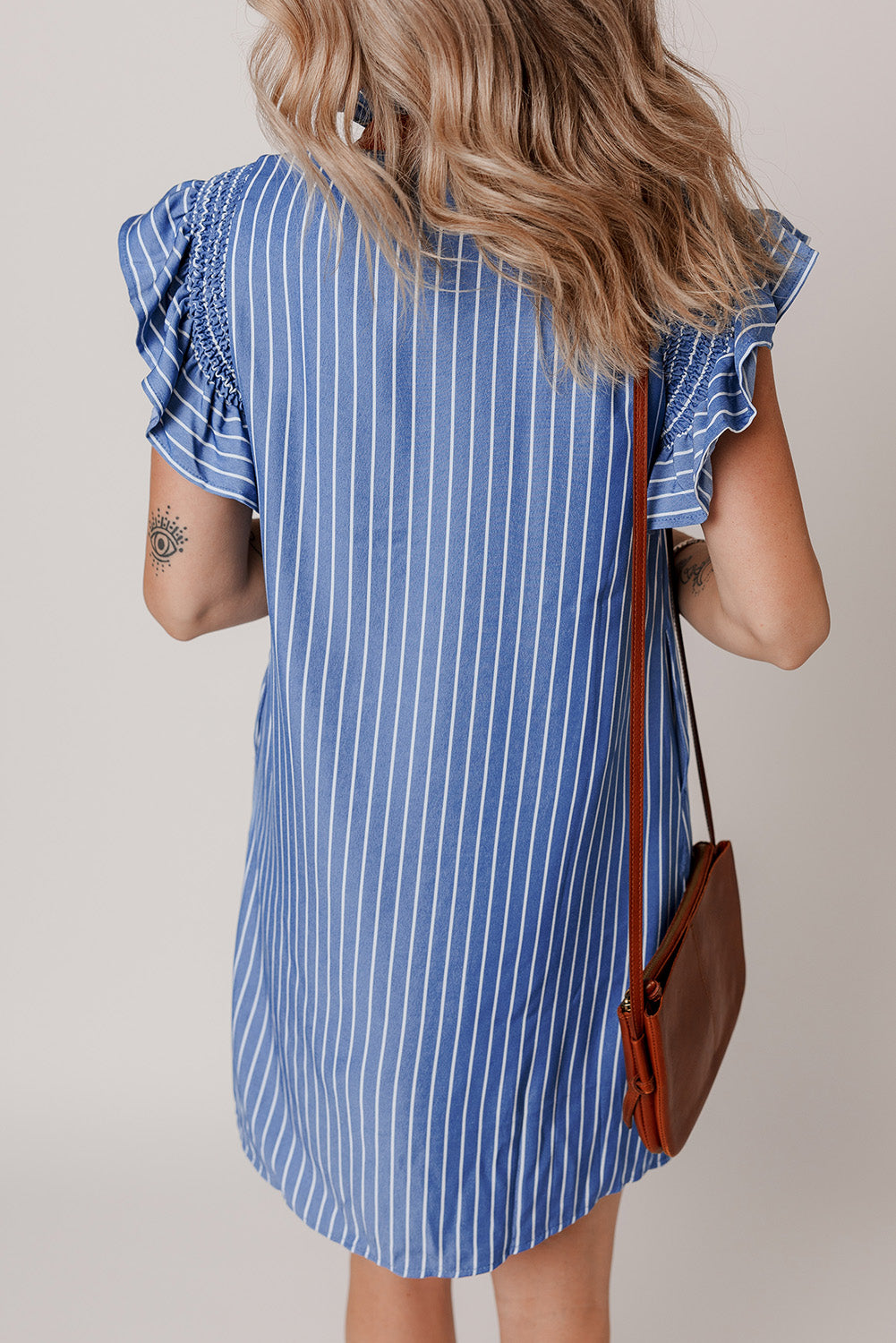 Blue Stripe Shift Dress RTS
