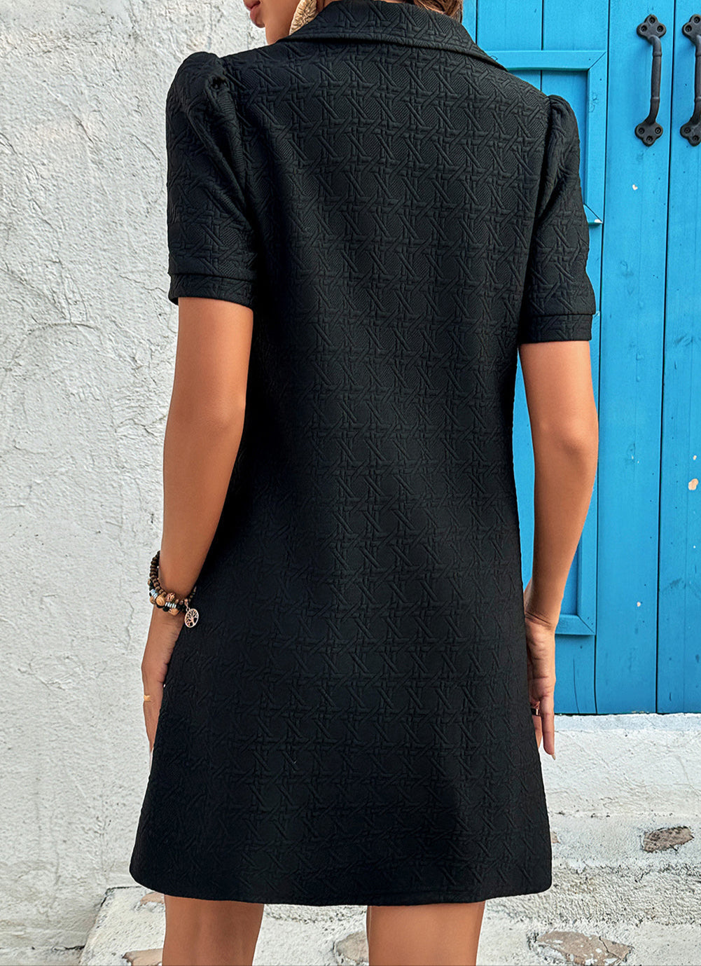 Black Textured Dress RTS
