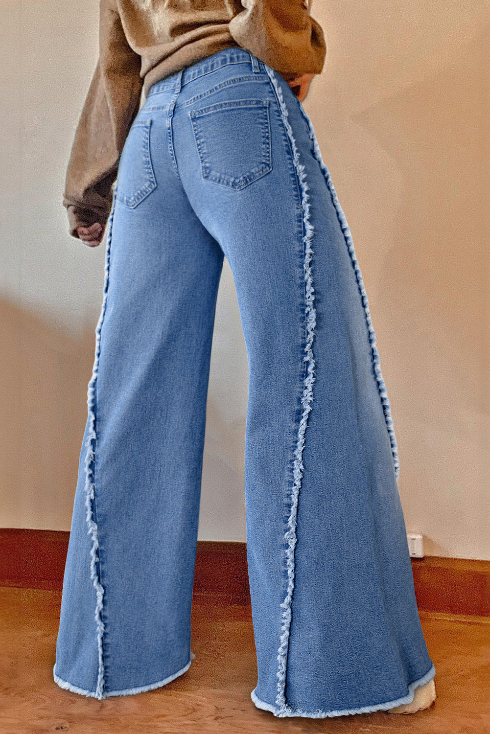 Raw Hem Flared Denim Jeans September.