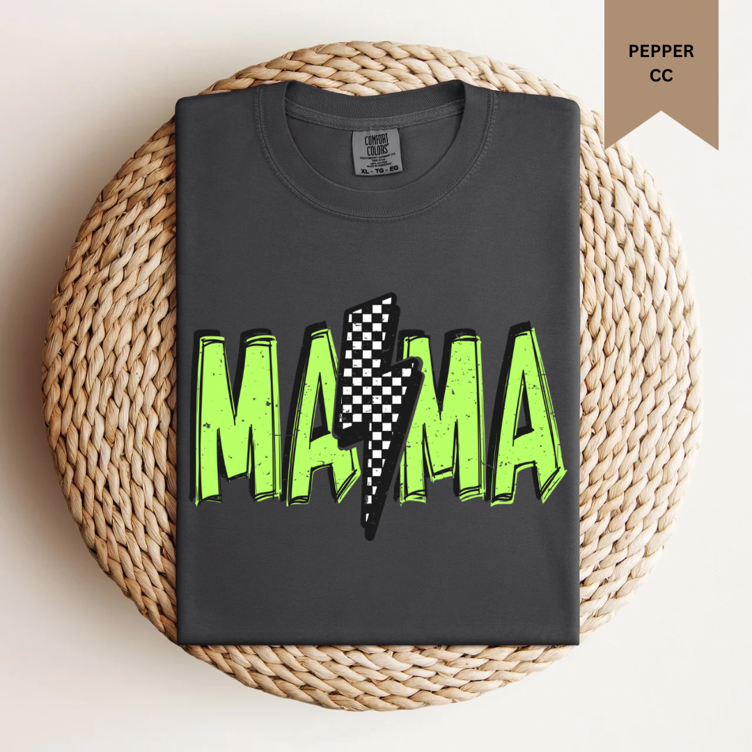 Neon Lightning Bolt Mama Tee.
