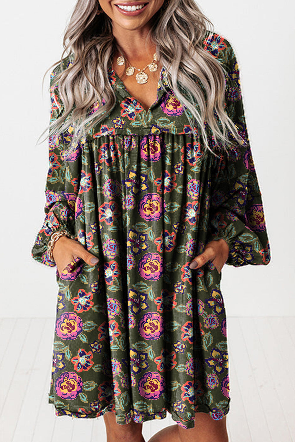 Green Floral Mini Dress September.