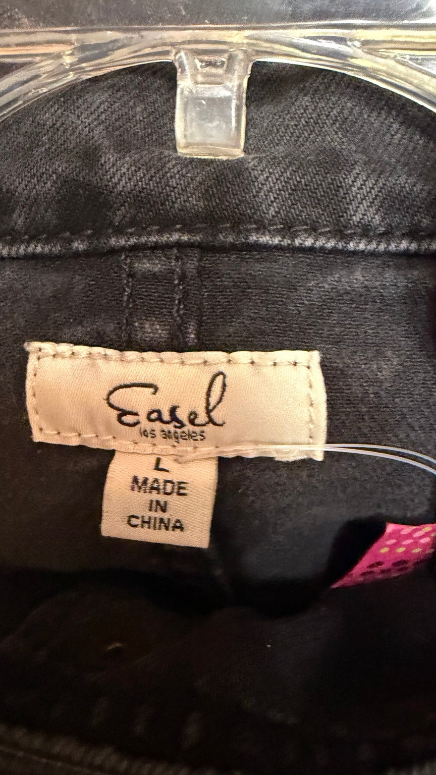 Easel Washed-Black Drawstring Jacket
