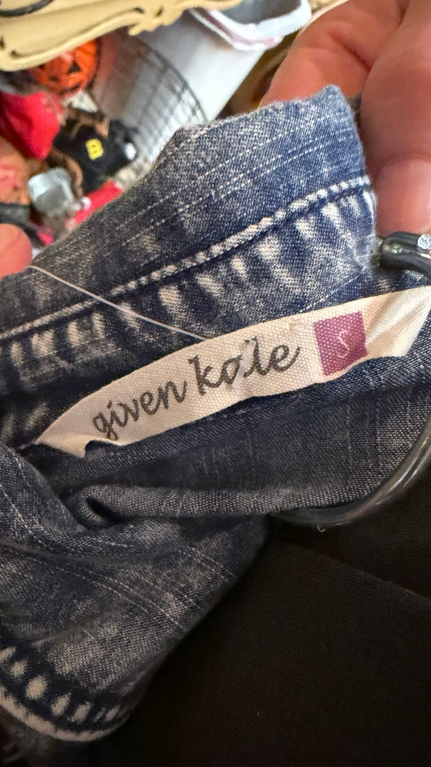 Given Kale Acid-Wash Denim Dress
