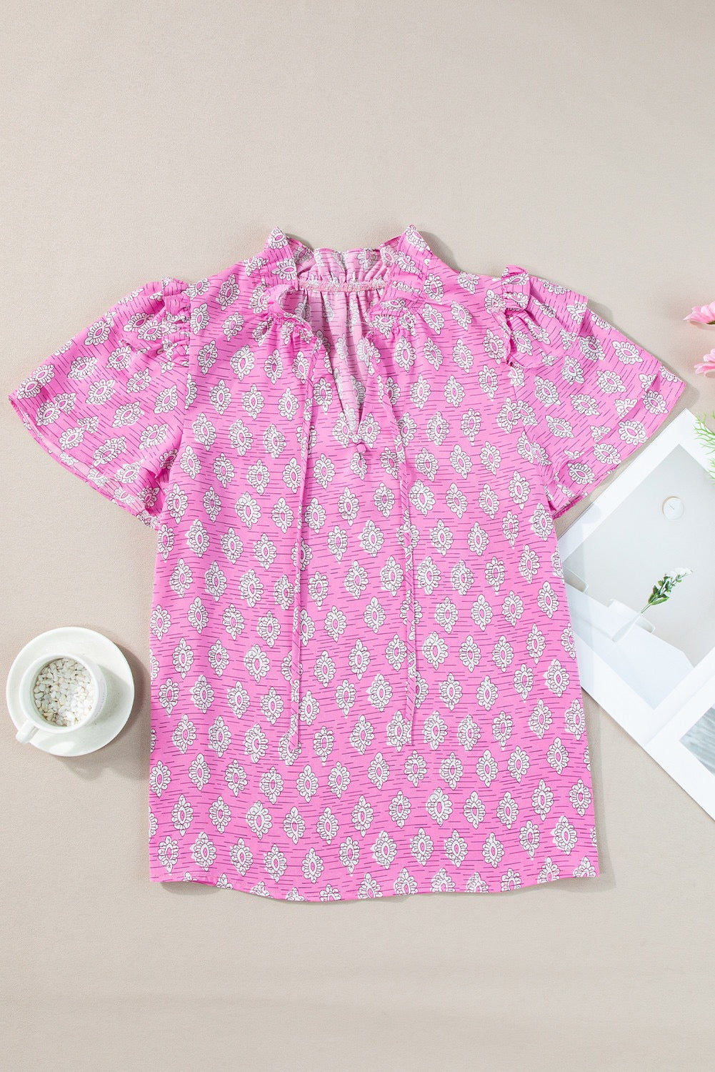 Pink Vintage Floral Blouse RTS
