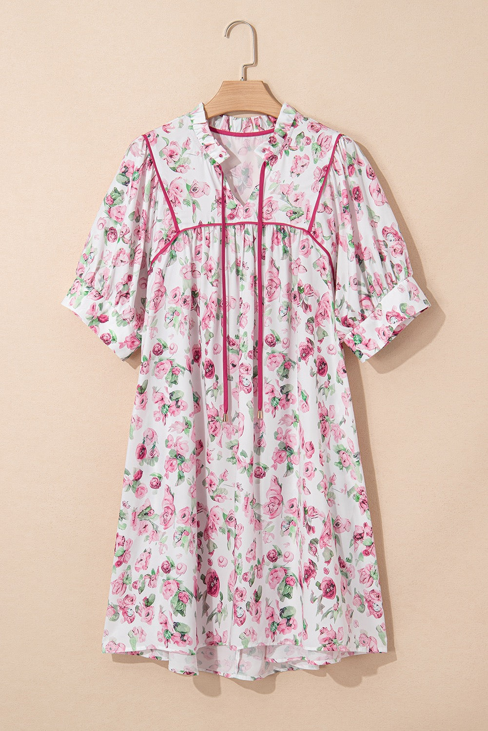 Pink Floral Plus Size Mini Dress RTS