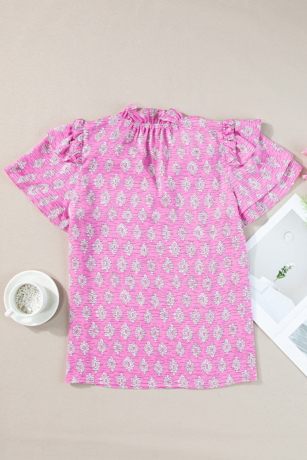 Pink Vintage Floral Blouse RTS