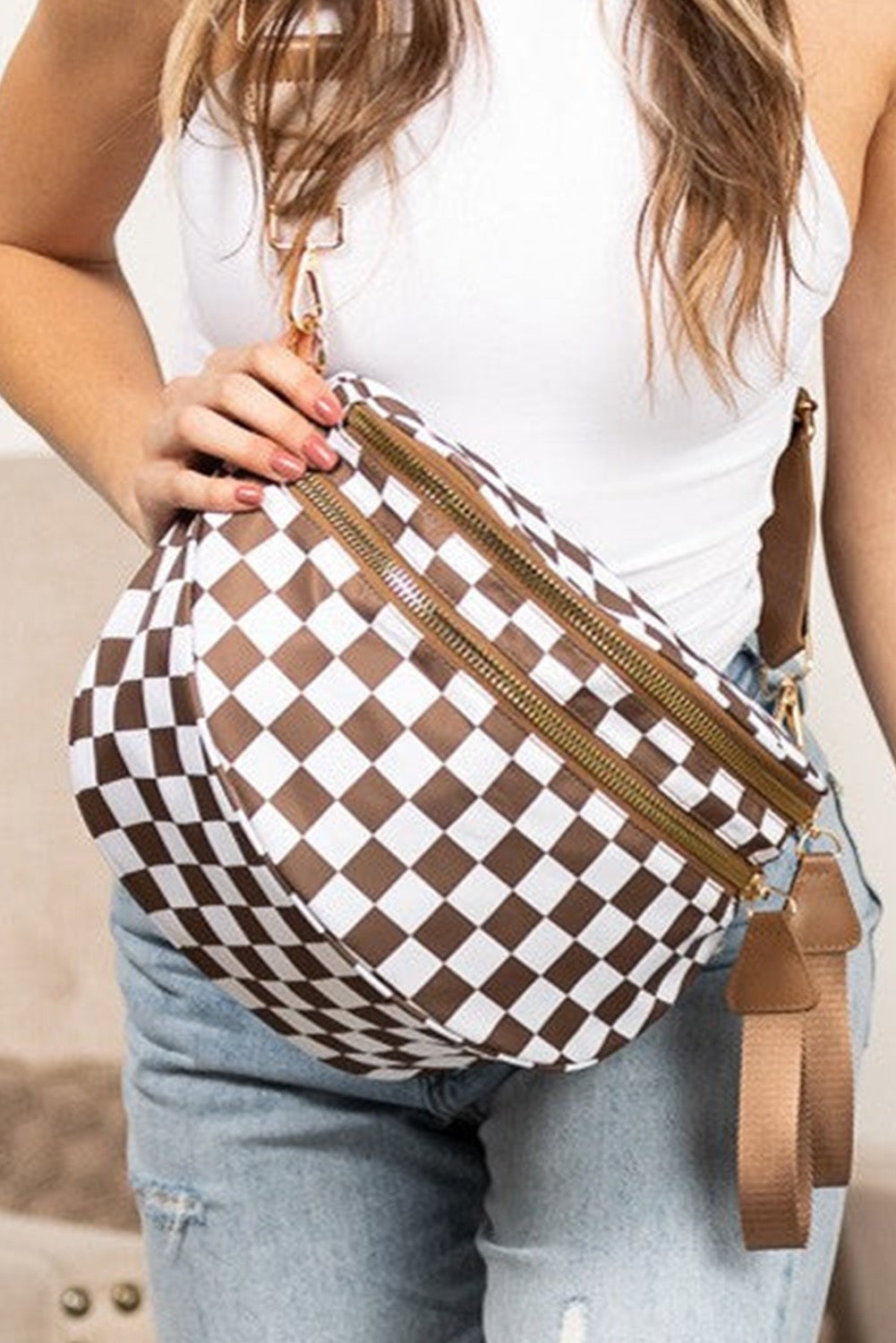 Large Checkered Crossbody Bag RTS