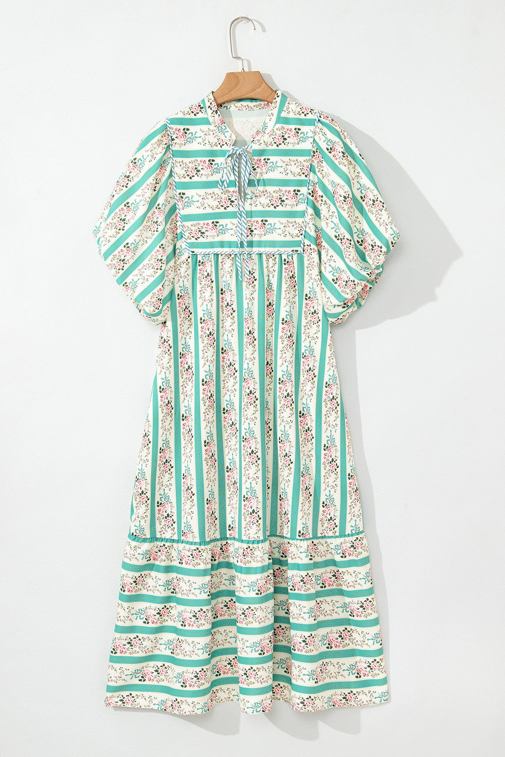 Green Striped Floral Midi LT