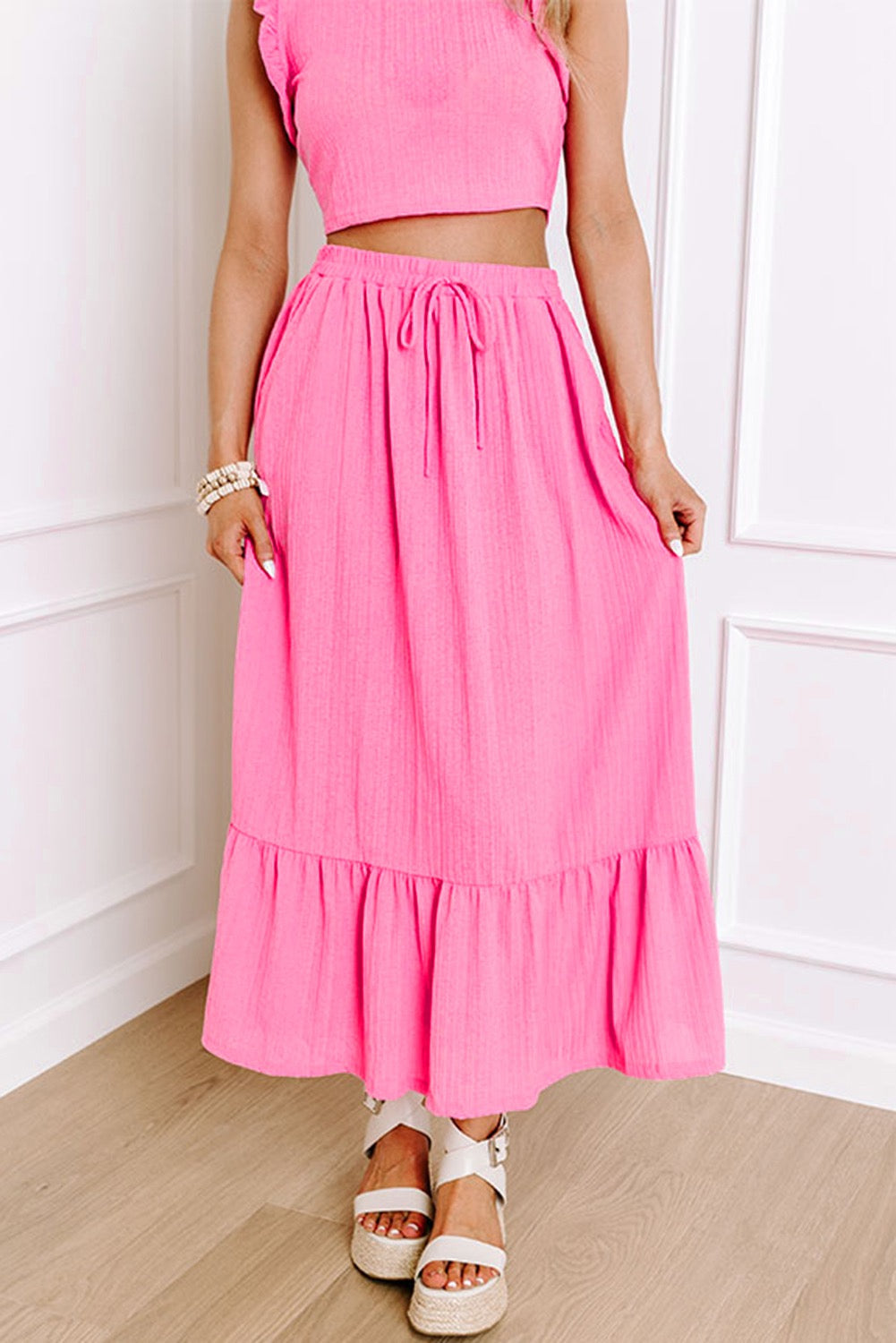 Pink Skirt Crop Set LT