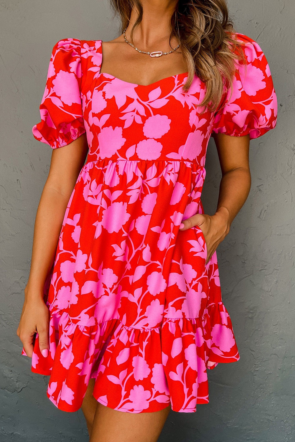 Red Floral Dress LT