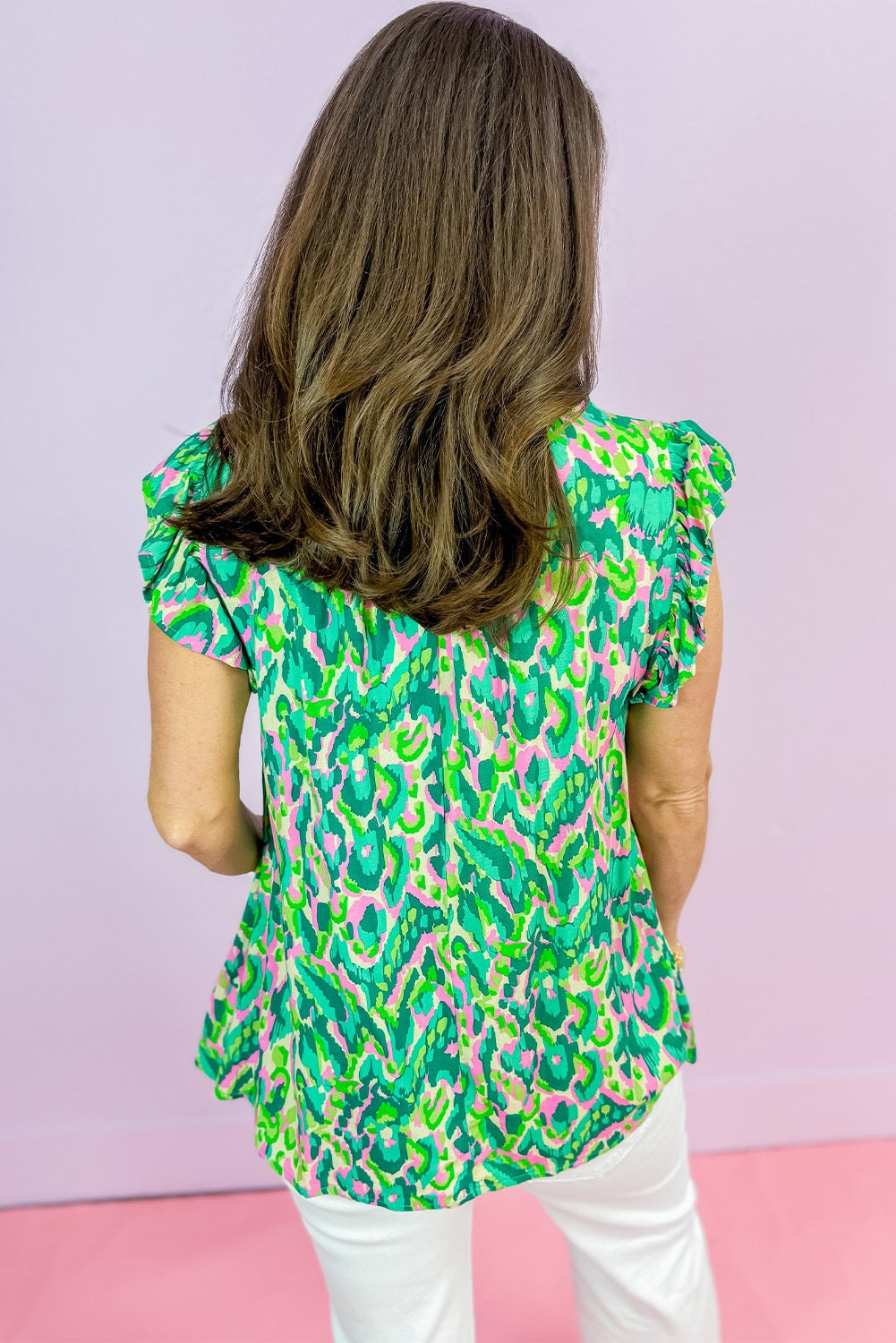 Green Abstract Tank Blouse LT