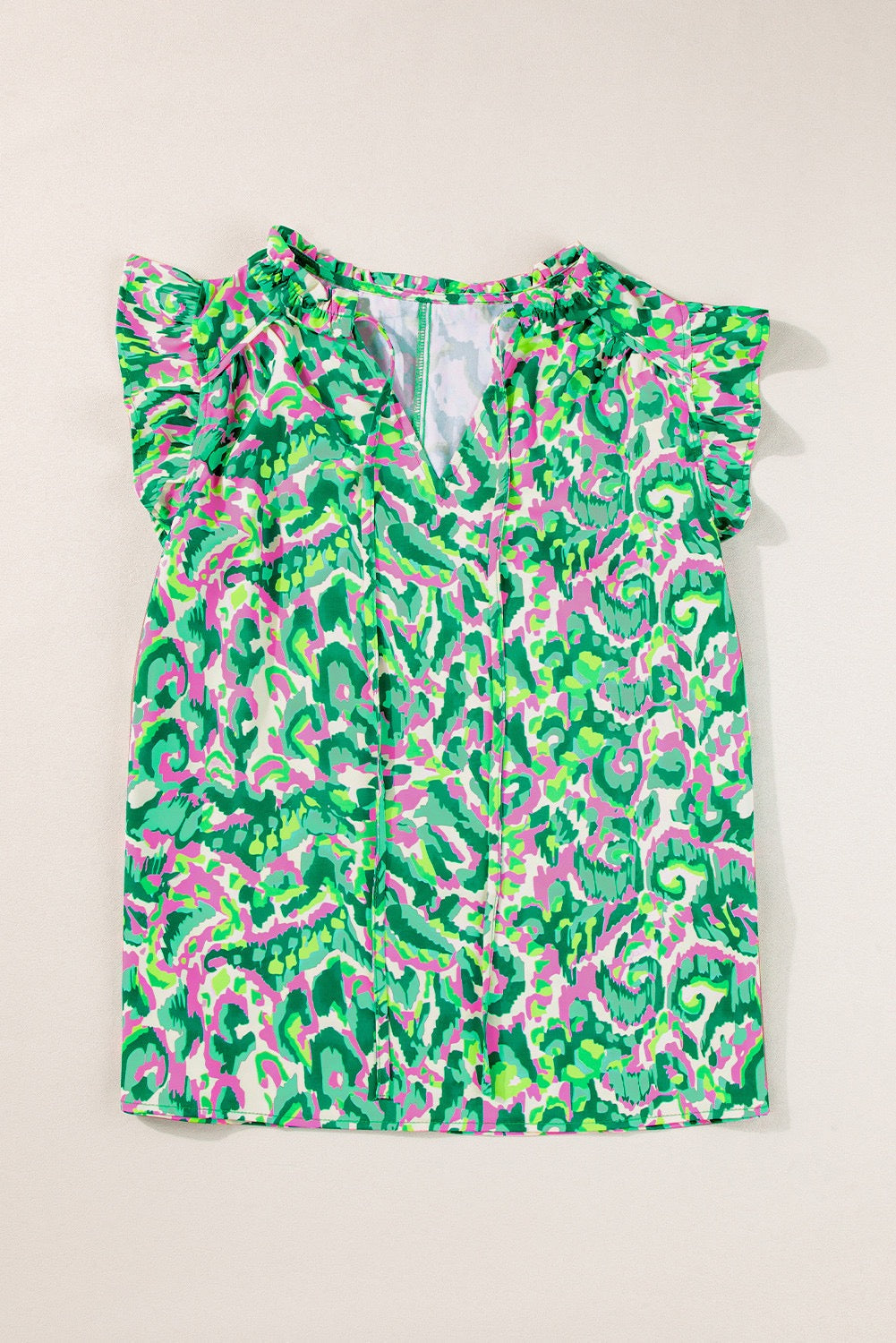 Green Abstract Tank Blouse LT