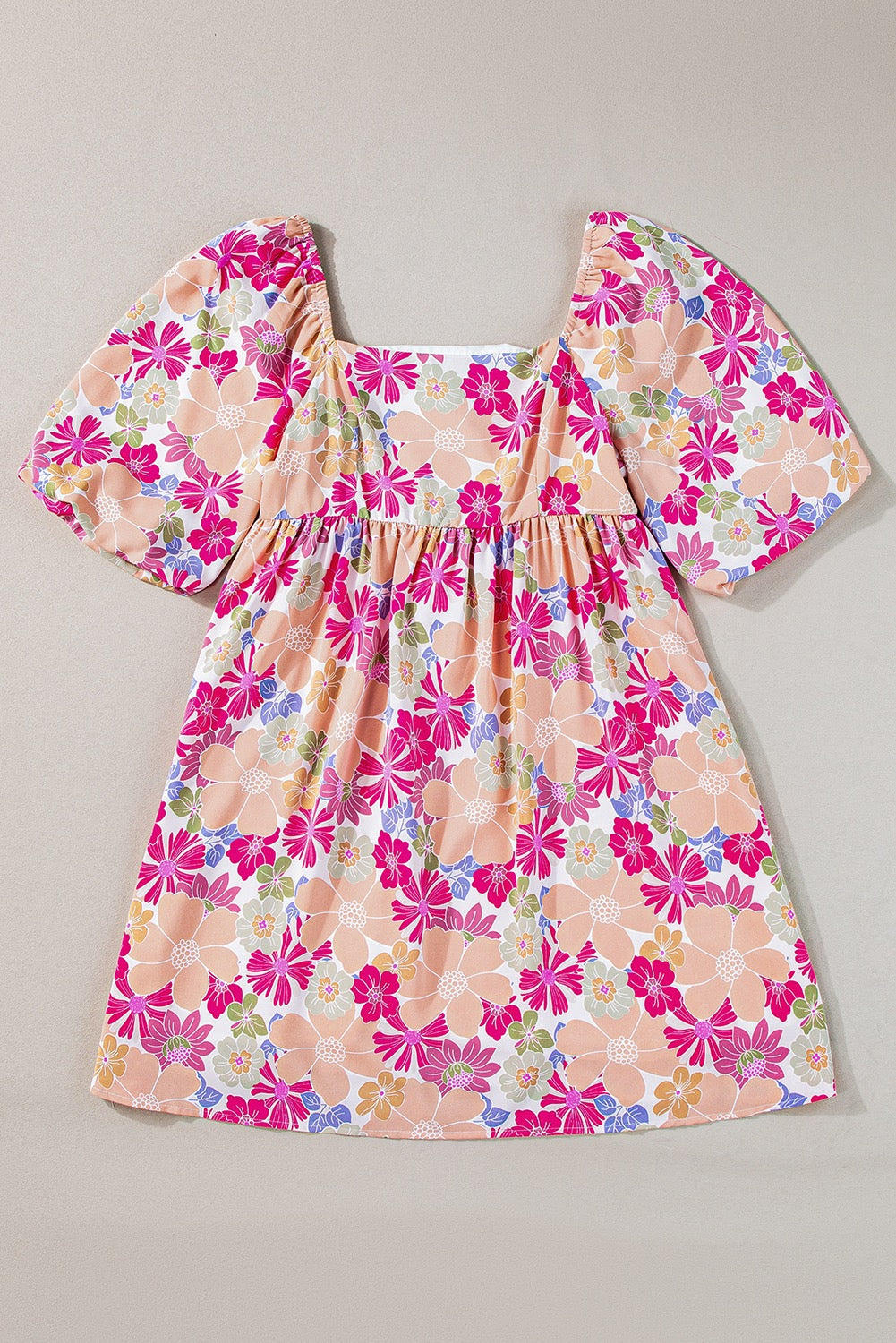 Purple Floral Mini Dress RTS