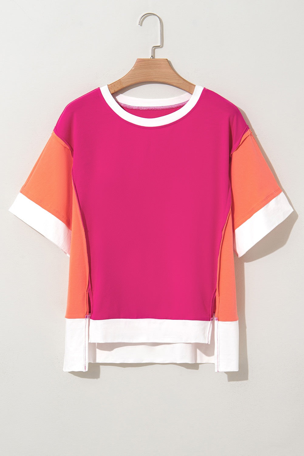 Pink Colorblock T Shirt LT