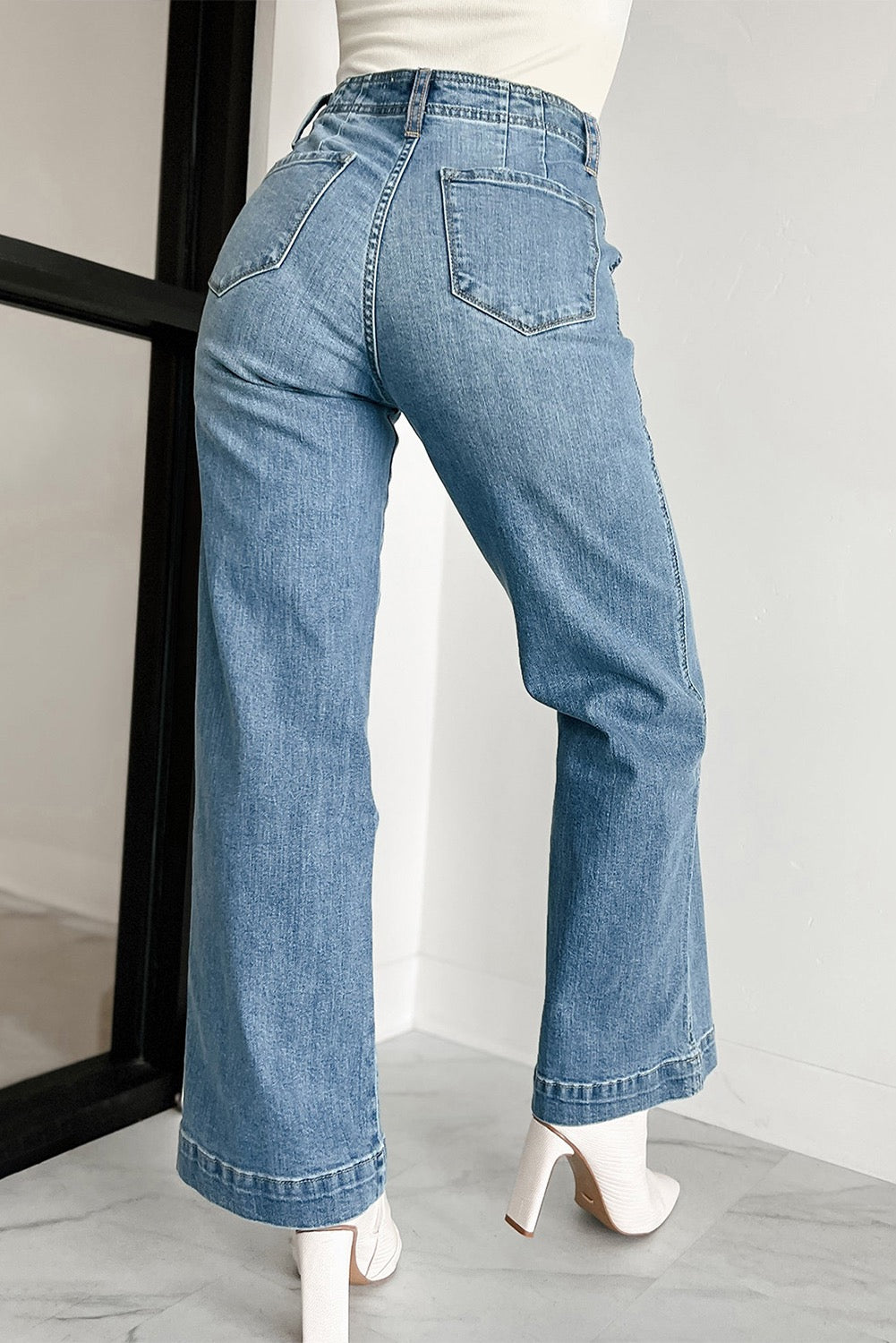Medium Wash Straight Loose Jeans LT