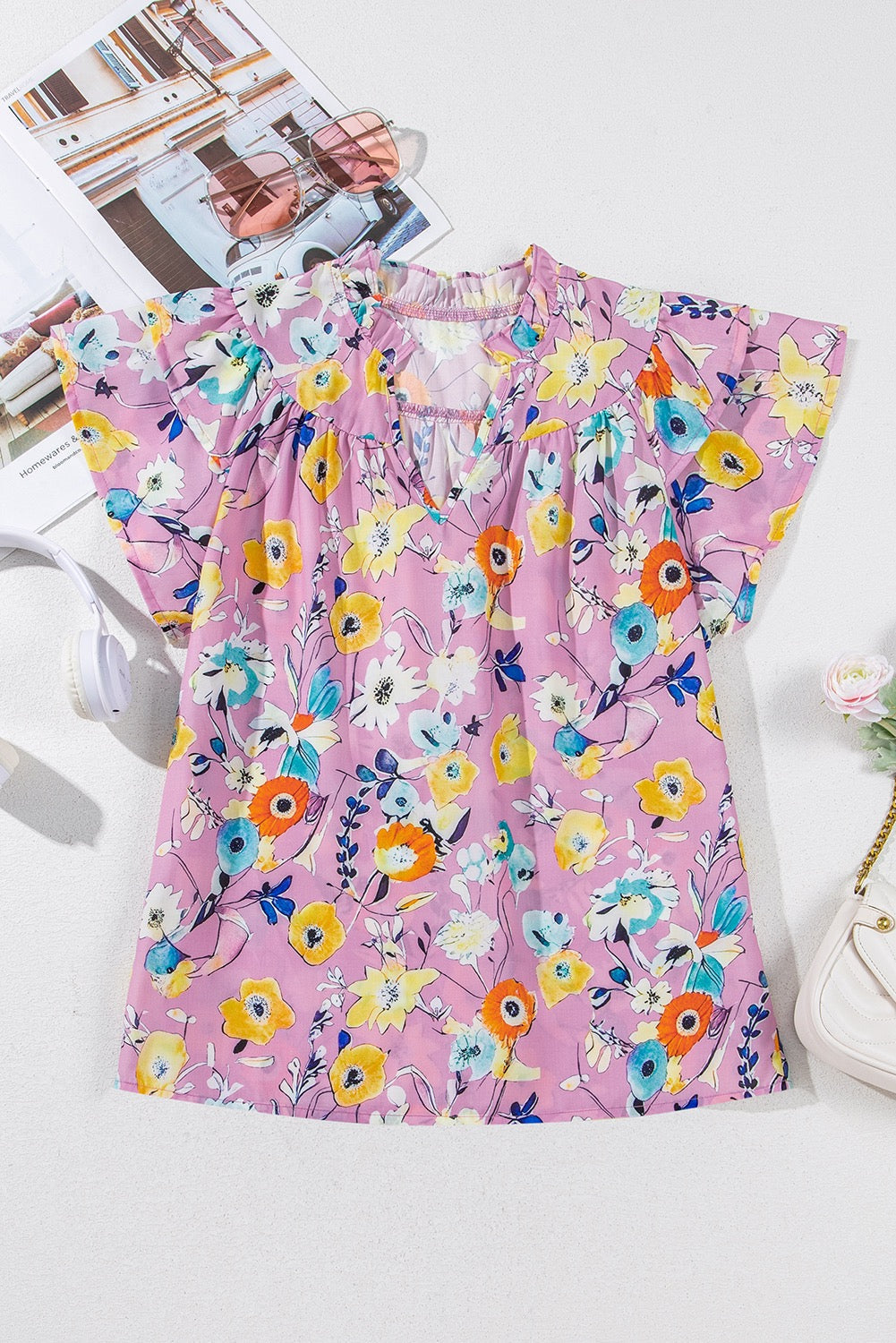 Purple Floral Blouse LT