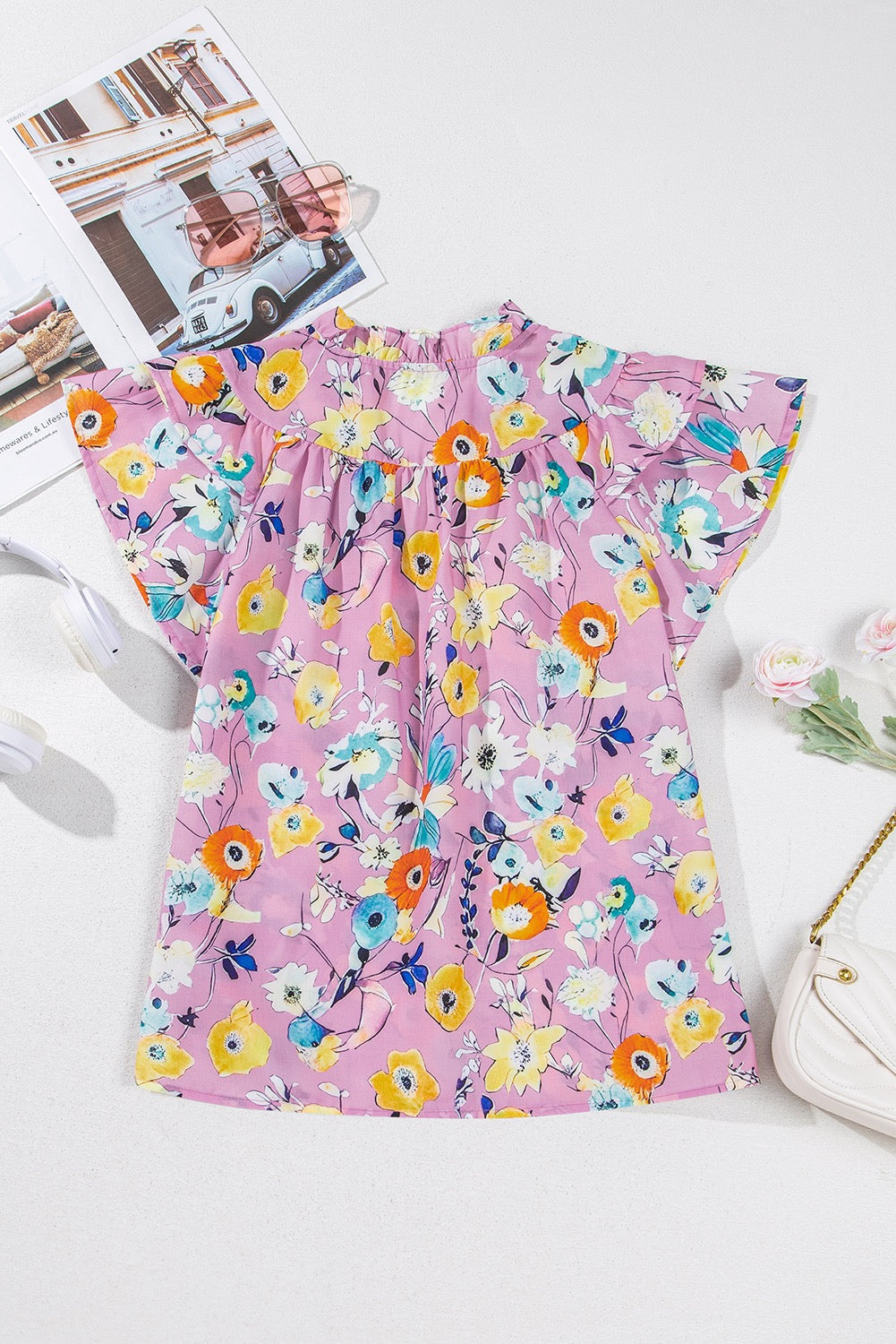 Purple Floral Blouse LT