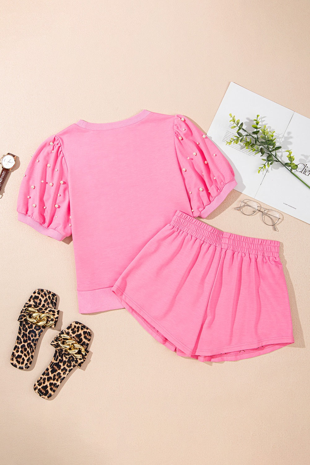 Pink Pearl Bow Print Set LT