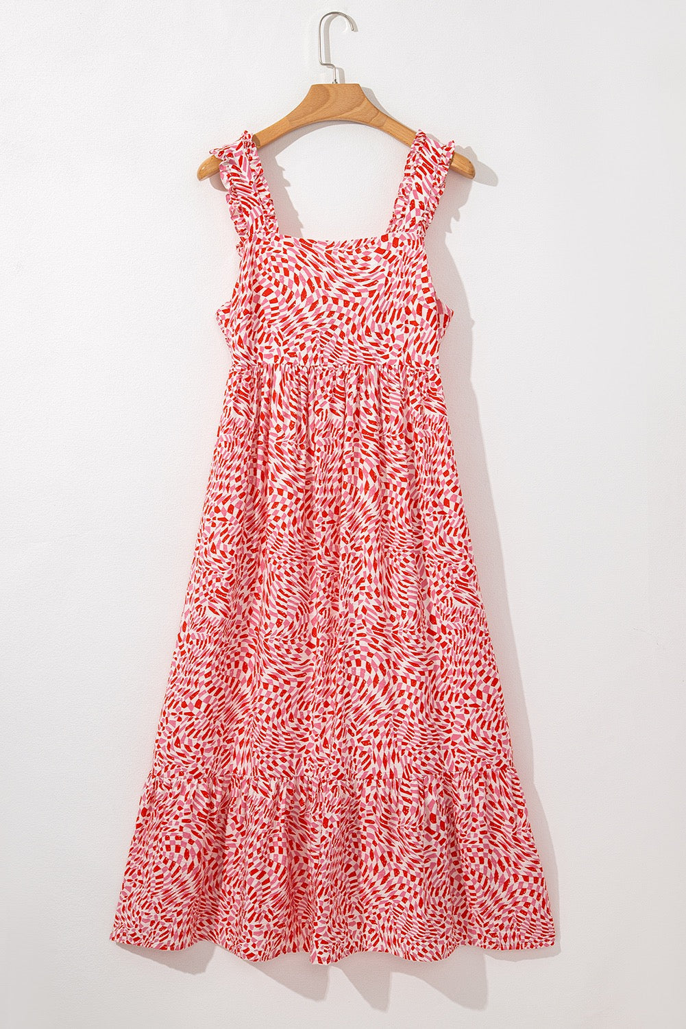 Pink and Red Print Midi Dress LT