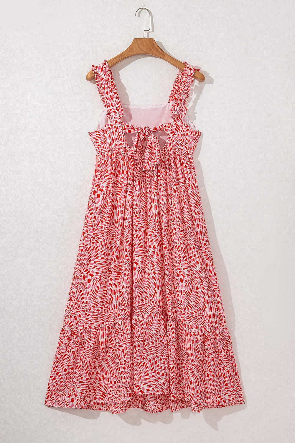 Pink and Red Print Midi Dress LT