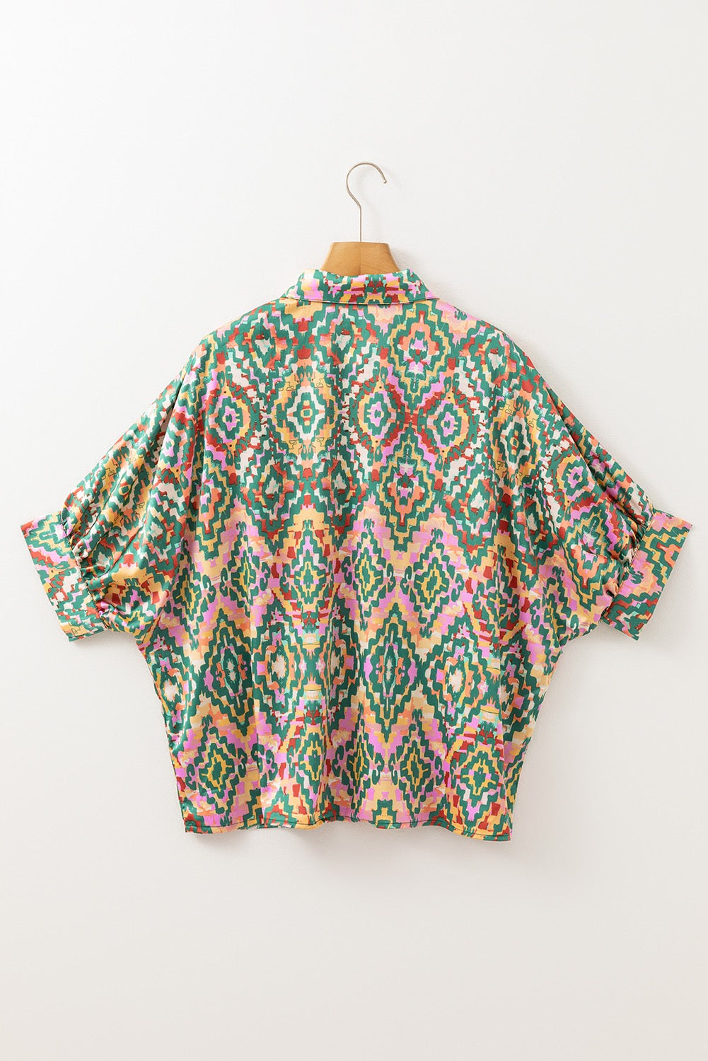Green Abstract Loose Blouse LT