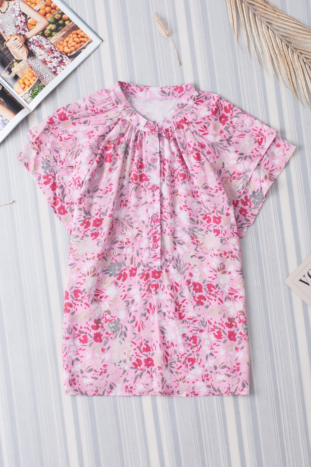 Light Pink Floral Blouse LT
