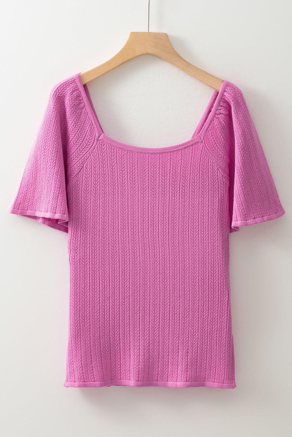 Fuchsia Textured Knit Blouse LT