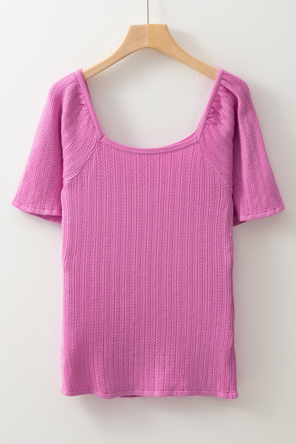 Fuchsia Textured Knit Blouse LT
