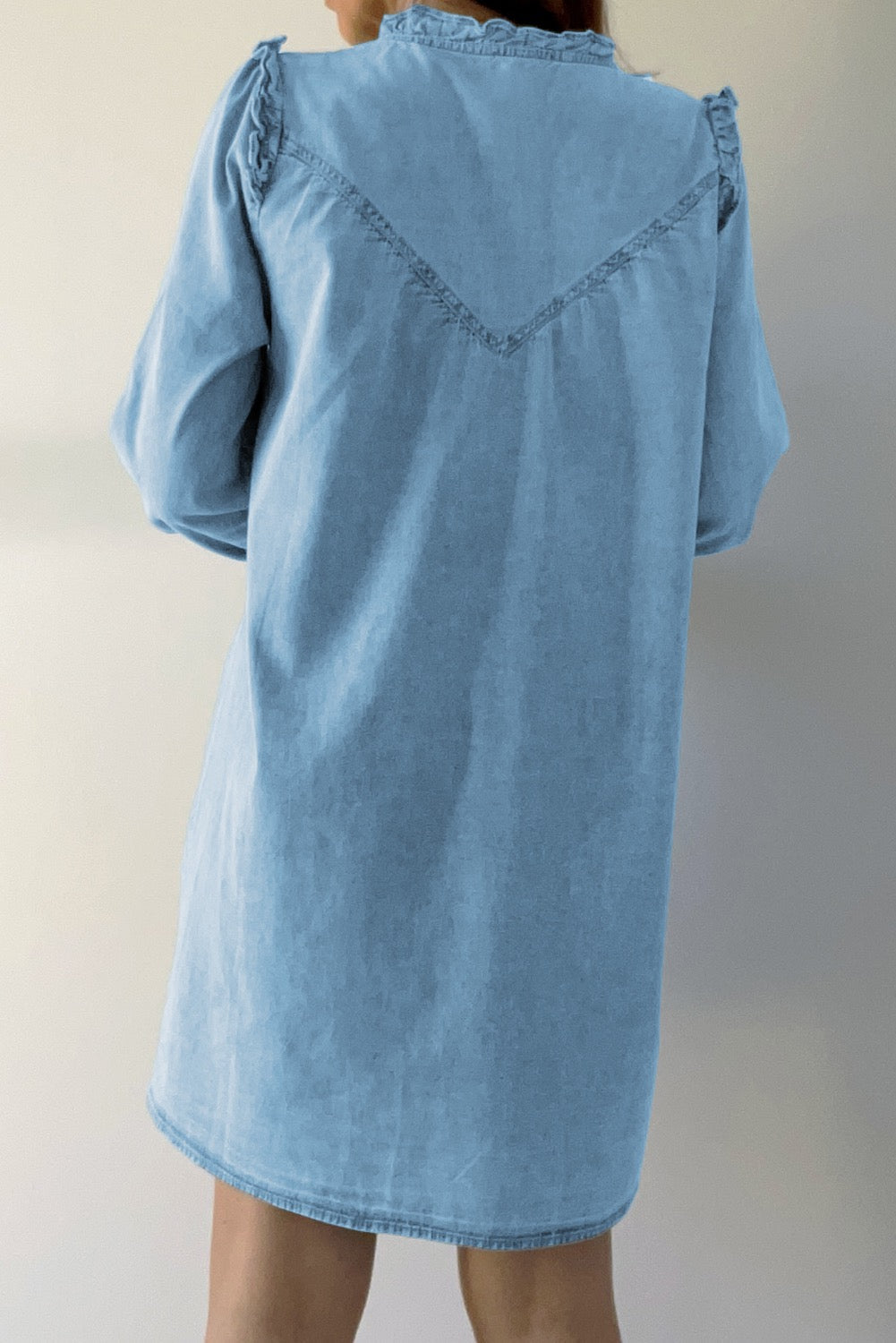 Denim Ruffled Shift Dress LT