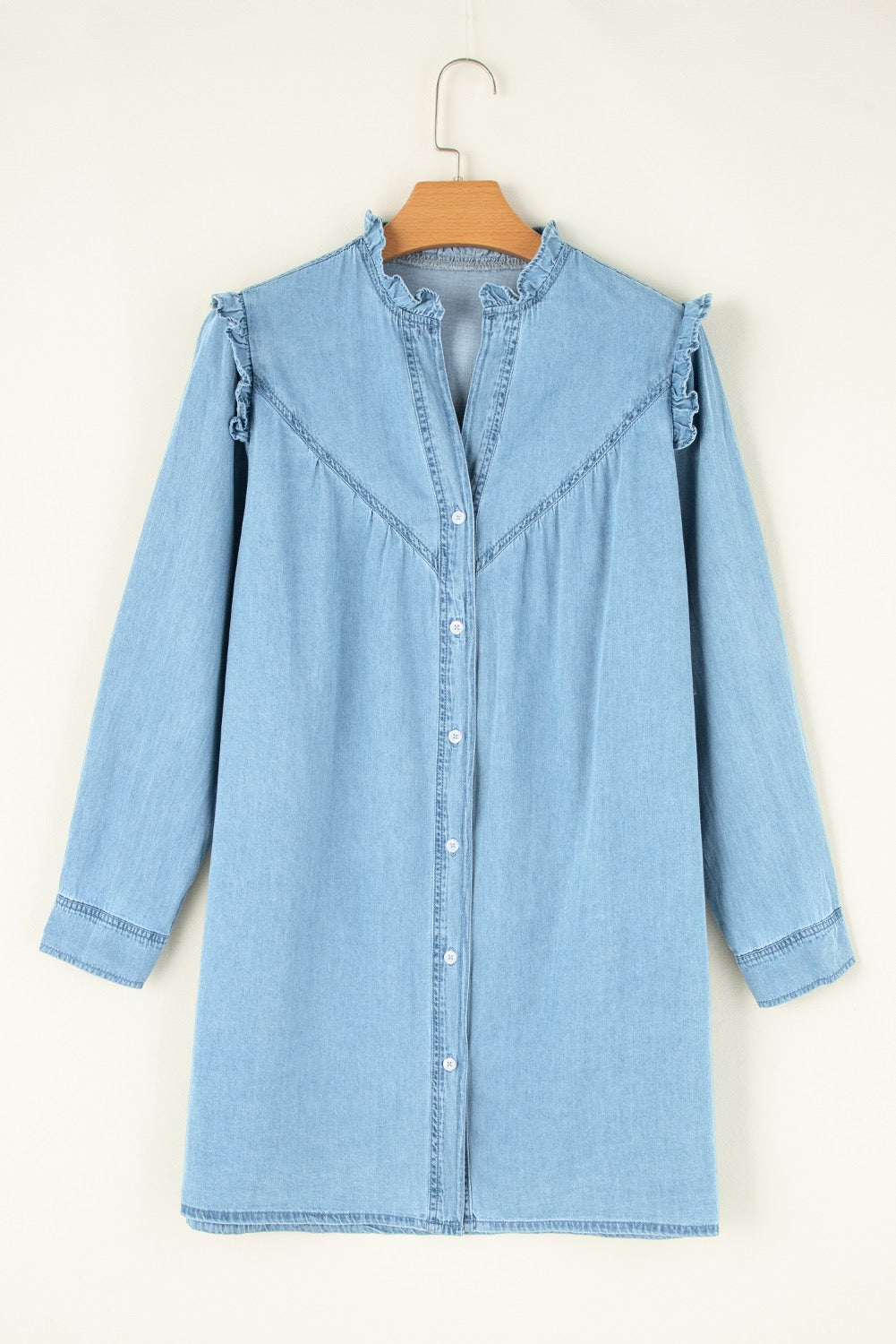 Denim Ruffled Shift Dress LT