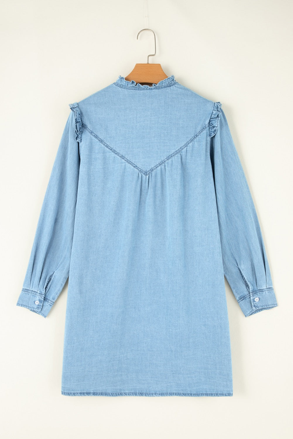 Denim Ruffled Shift Dress LT