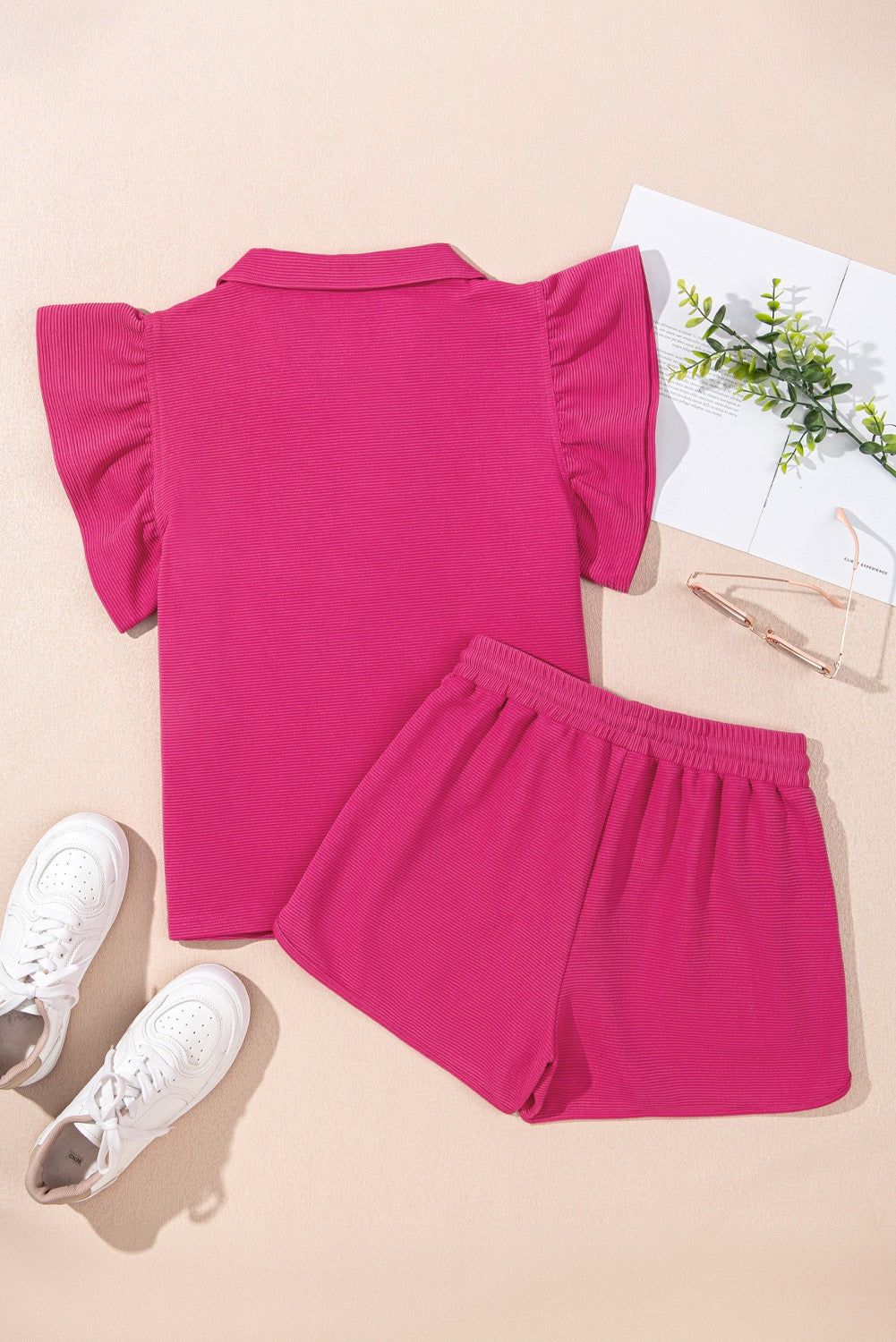 Pink Striped Detail Flutter Set LT