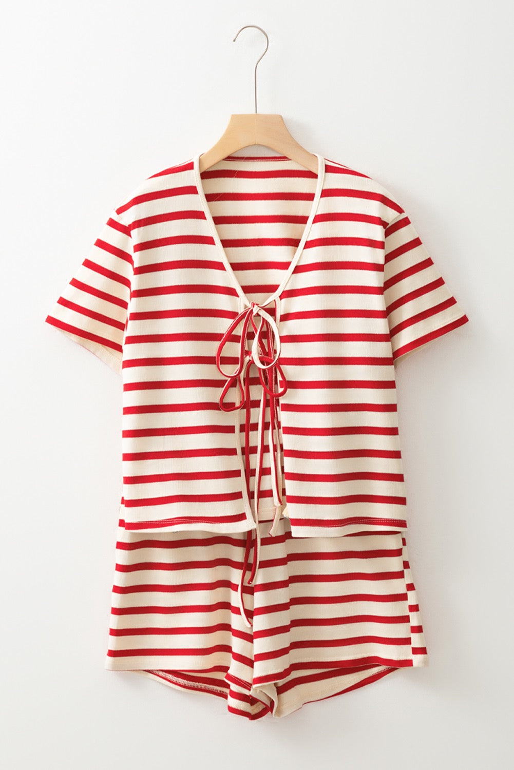 Red Stripe Lace-up Set LT