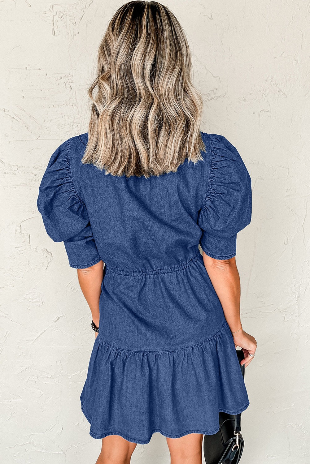 Dark Denim Puff Sleeve Dress LT