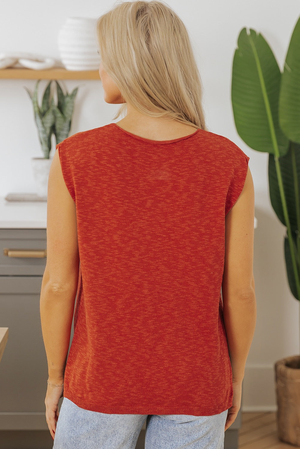 Burnt Orange Short Sleeve Sweater LT