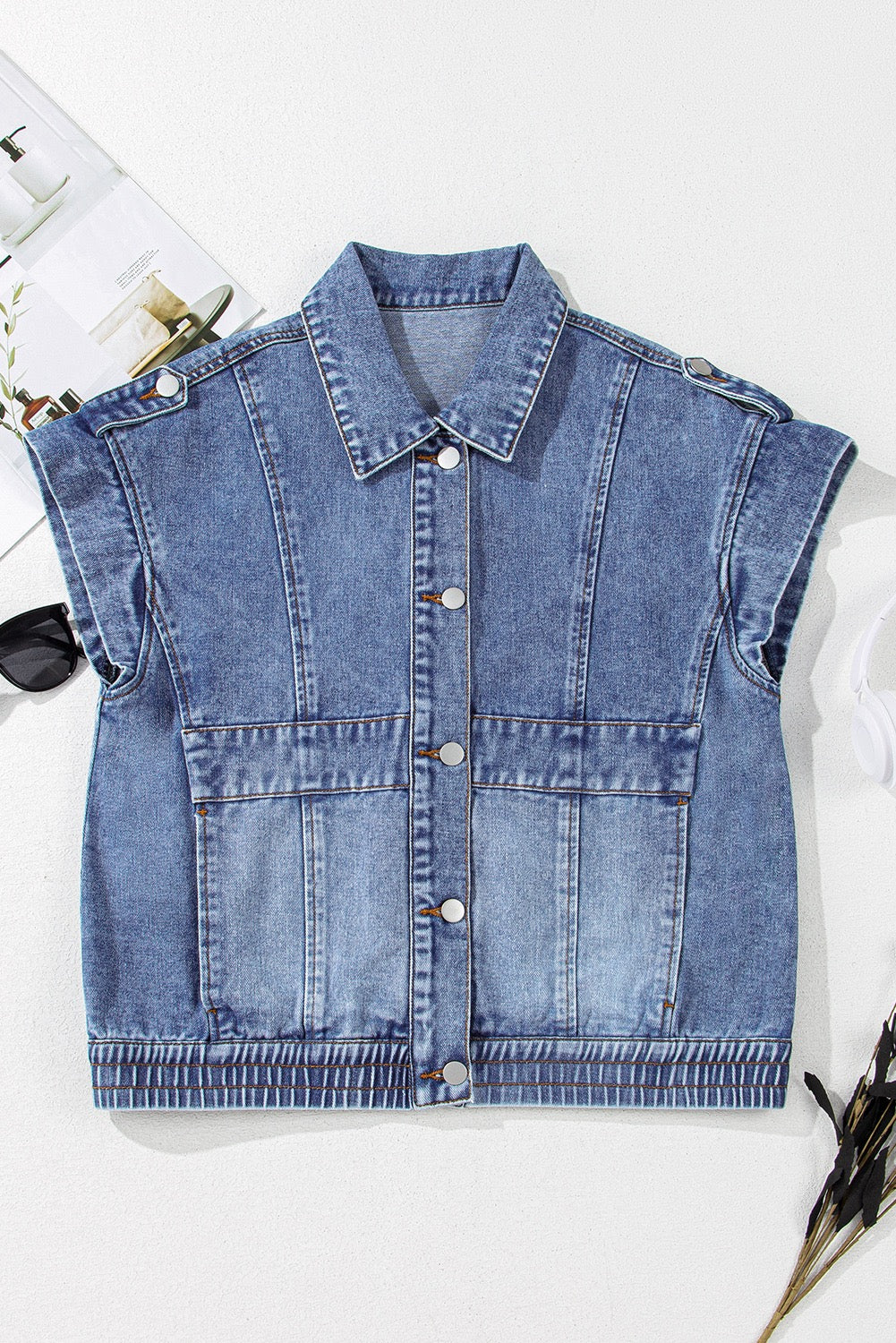 Denim Button Up Top LT