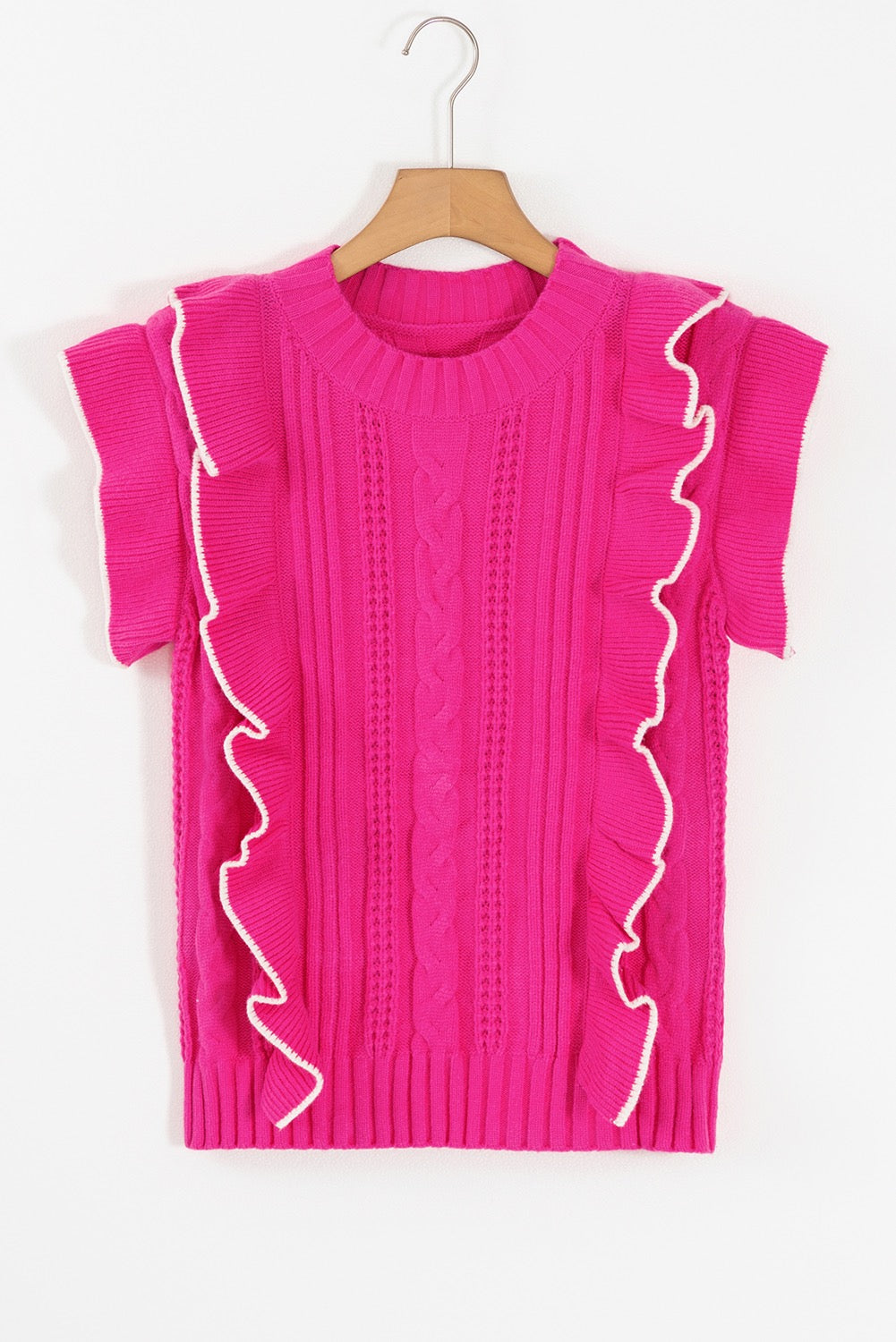 Pink Ruffle Sweater Tank LT