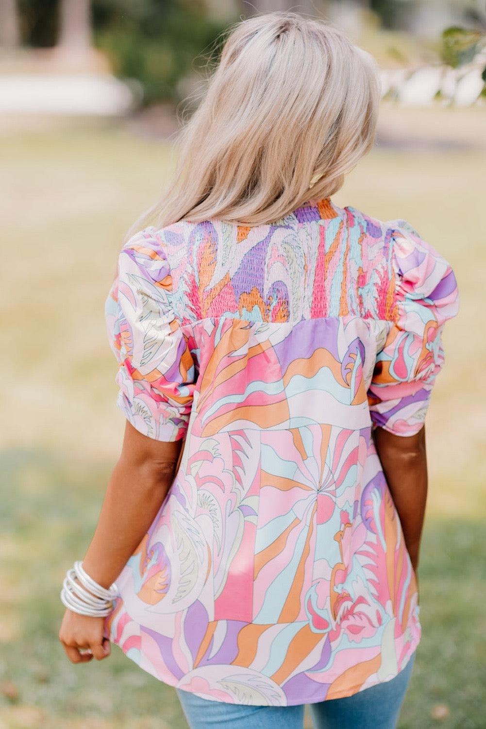 Purple Pastel Smocked Blouse LT