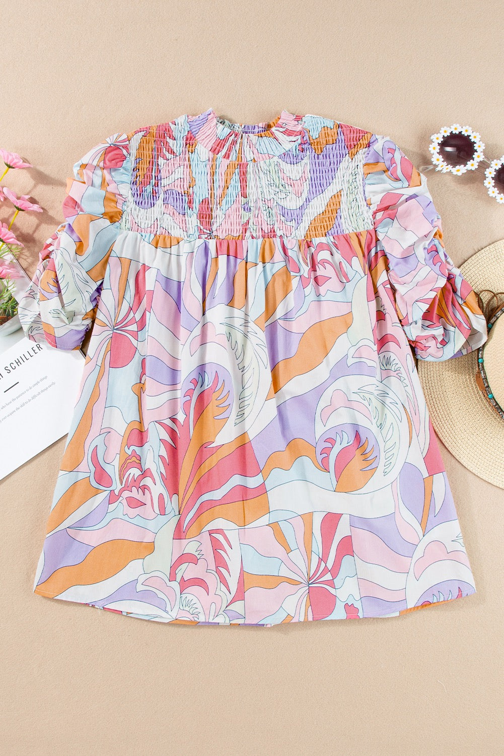 Purple Pastel Smocked Blouse LT
