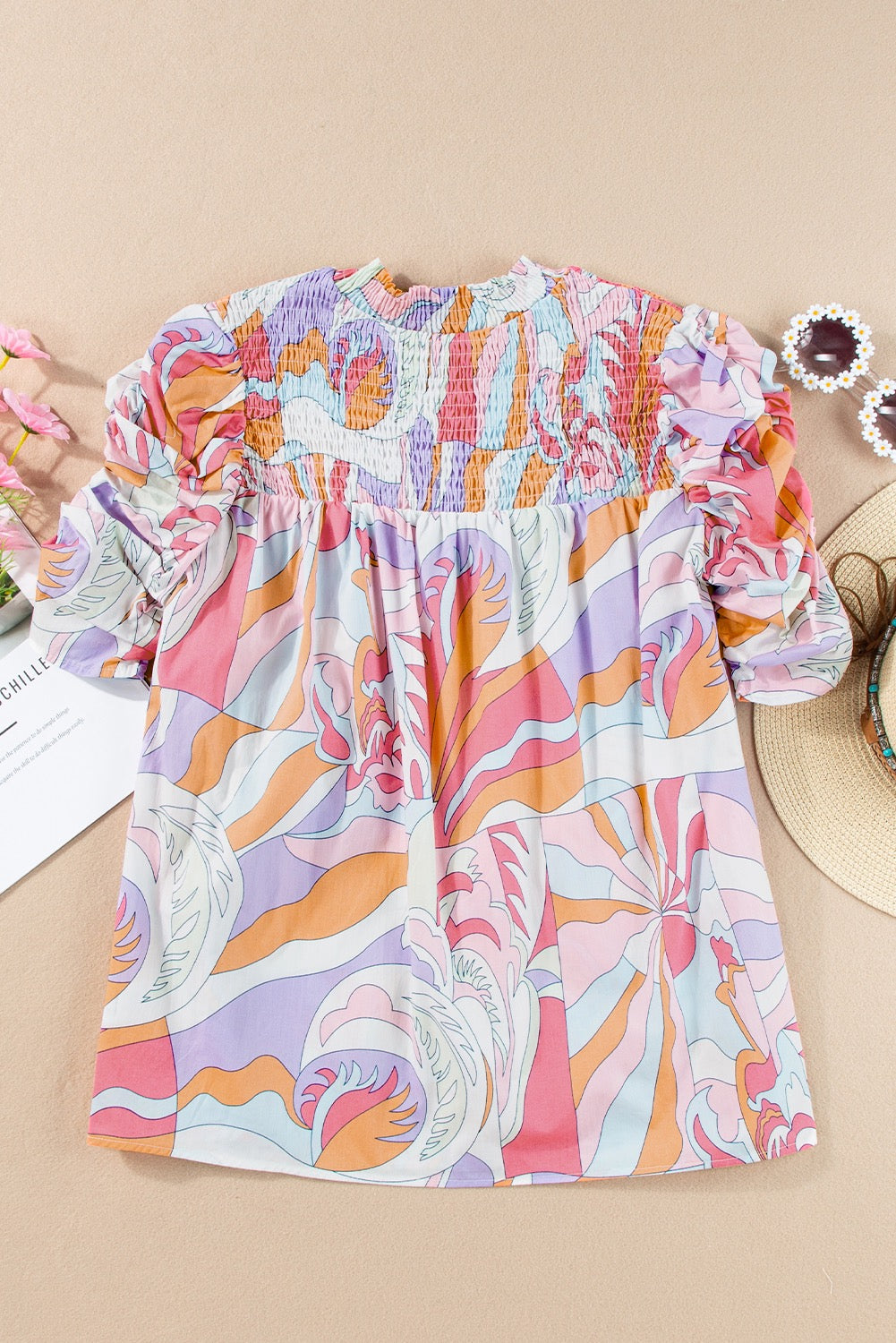 Purple Pastel Smocked Blouse LT