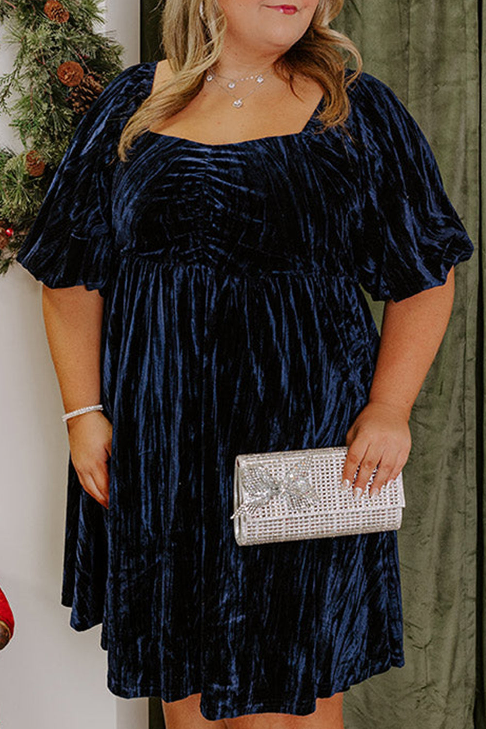 Navy Velvet Plus Size Dress September.