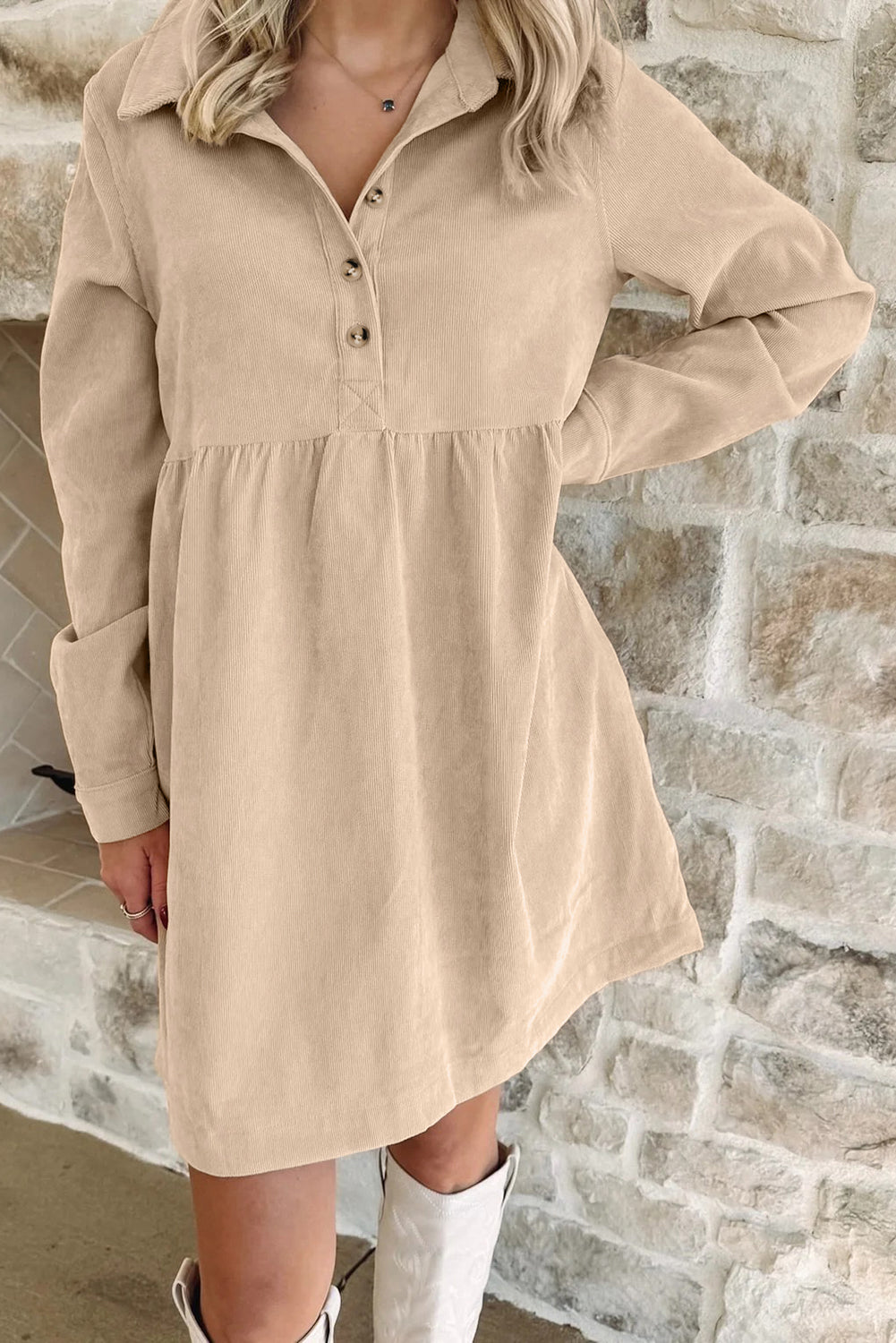 Oatmeal Corduroy Dress RTS