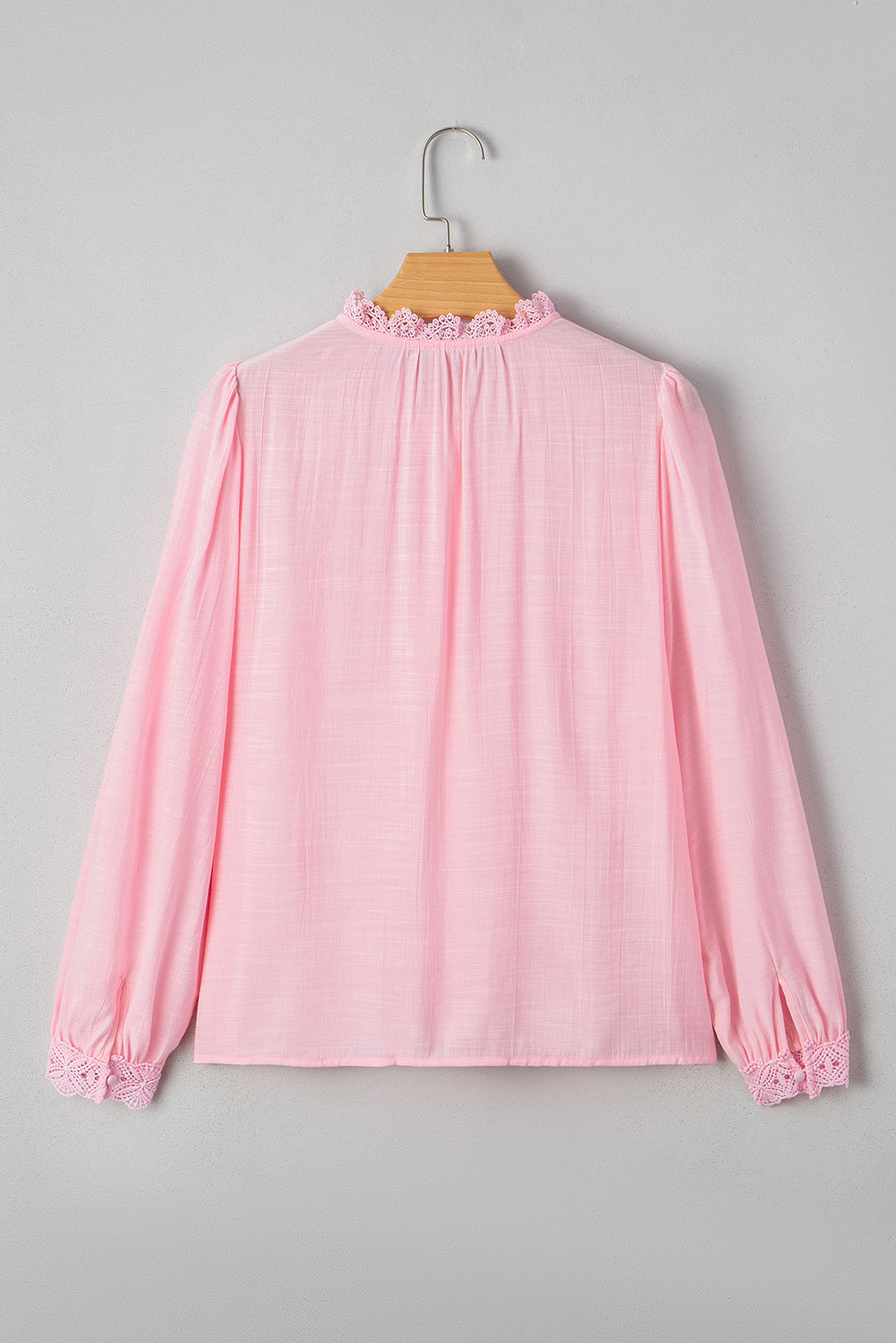 Pink Lace Button Up Blouse LT
