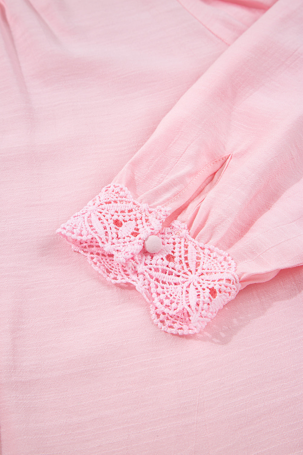 Pink Lace Button Up Blouse LT