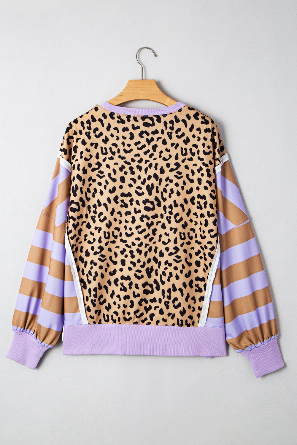 Purple Stripe Leopard Pullover FB