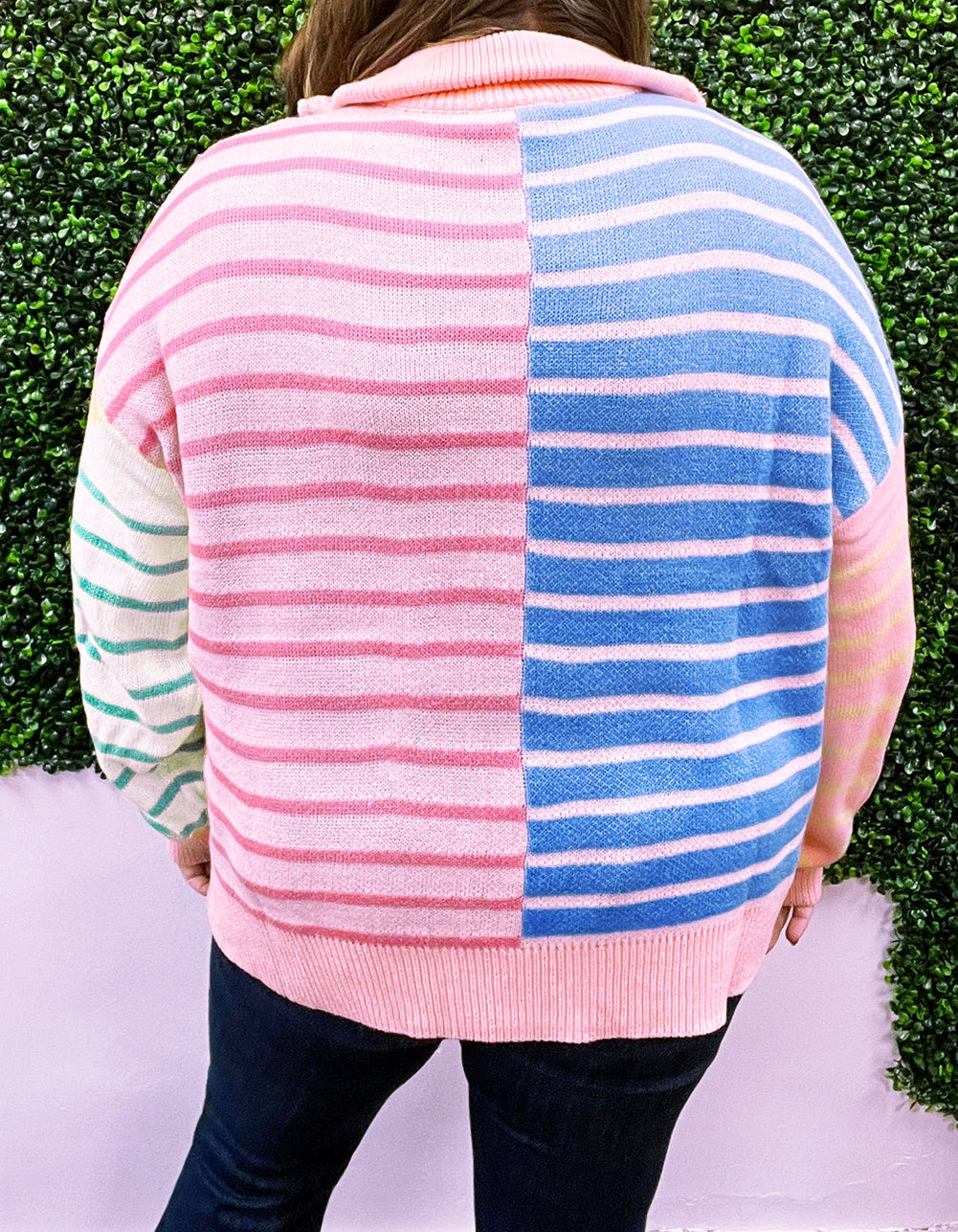 Striped Colorblock Plus Size Sweater September.