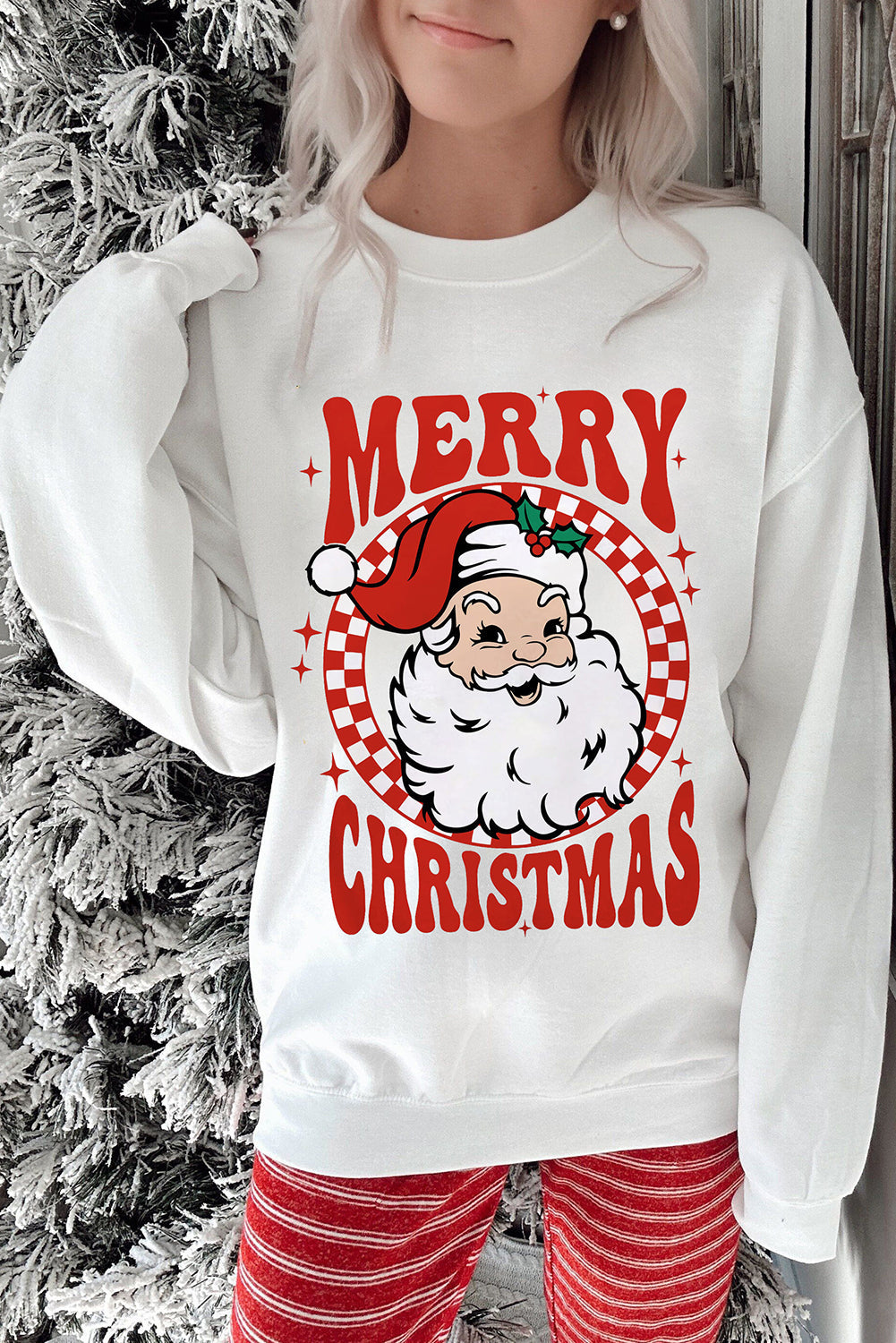 Retro Merry Christmas Santa Sweatshirt RTS