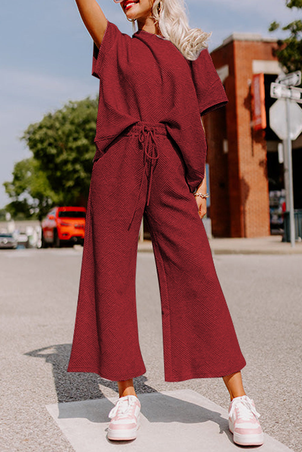 Textured Pants Fall Set FB