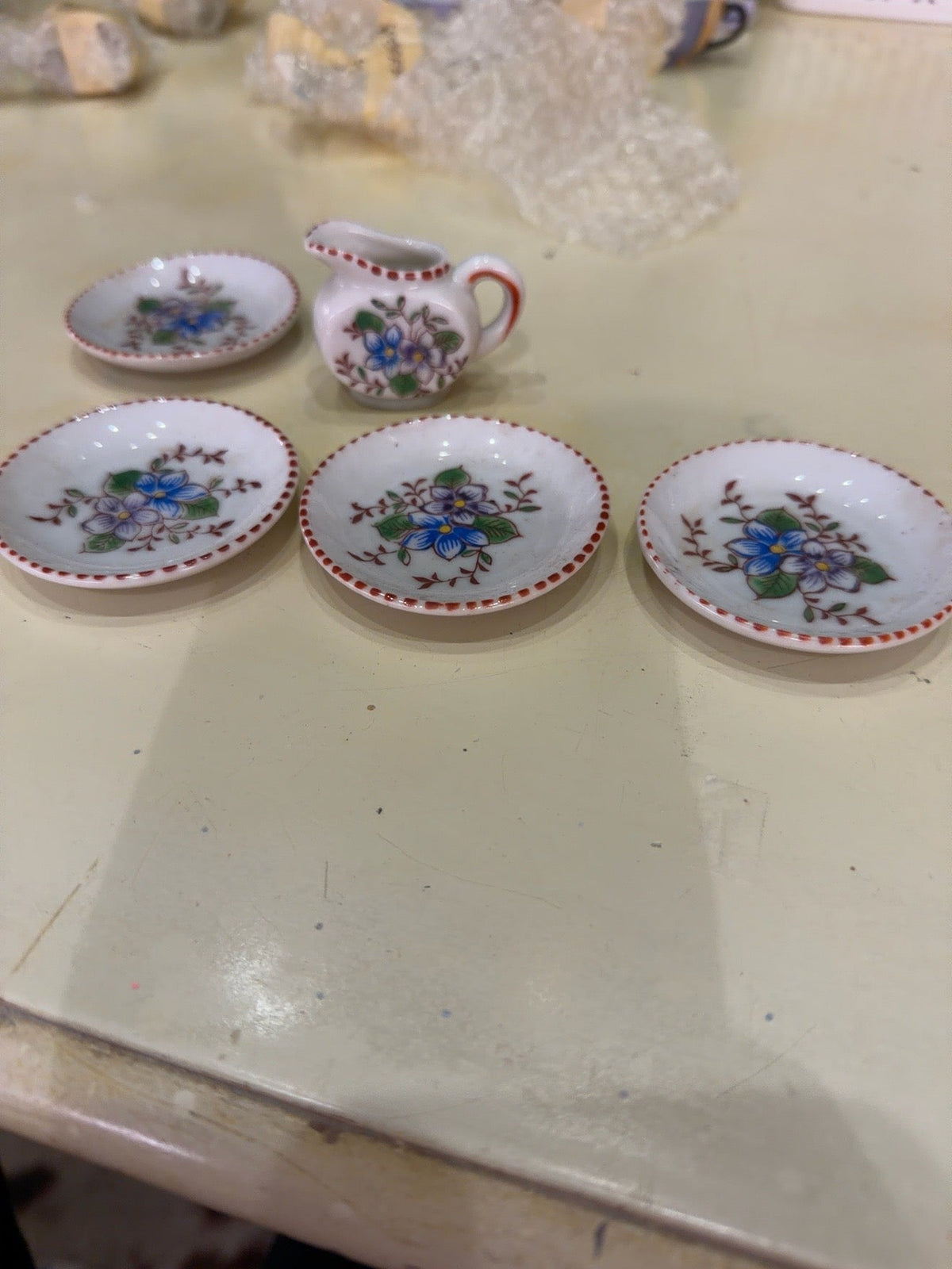 Vintage miniature floral children's tea set